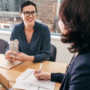 woman meeting with an advisor