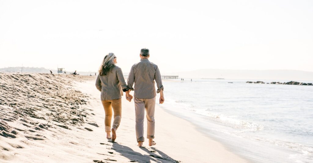 couple walking on the beach