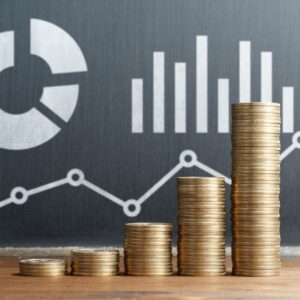 stack of coins rising