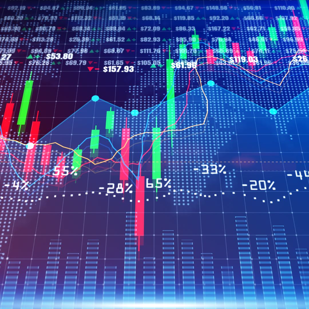 Close up of a stock market graph