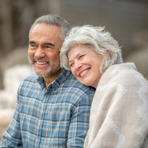 senior couple smiling