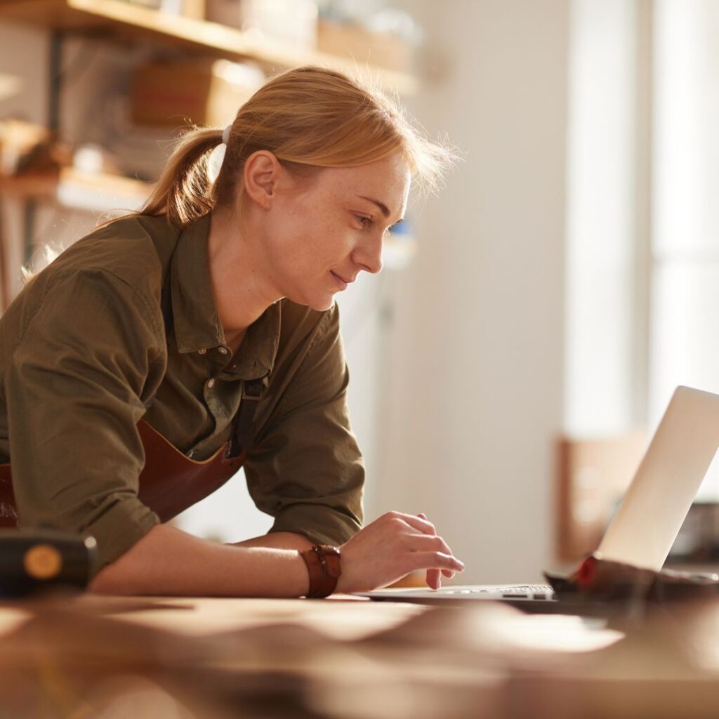 business owner on laptop