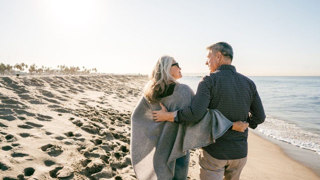 older couple on a beach