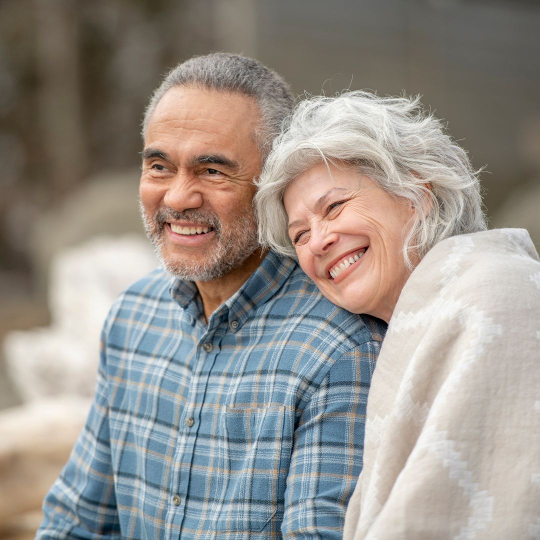 smiling retired couple