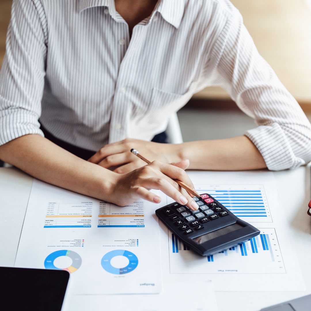 a financial planner calculating numbers