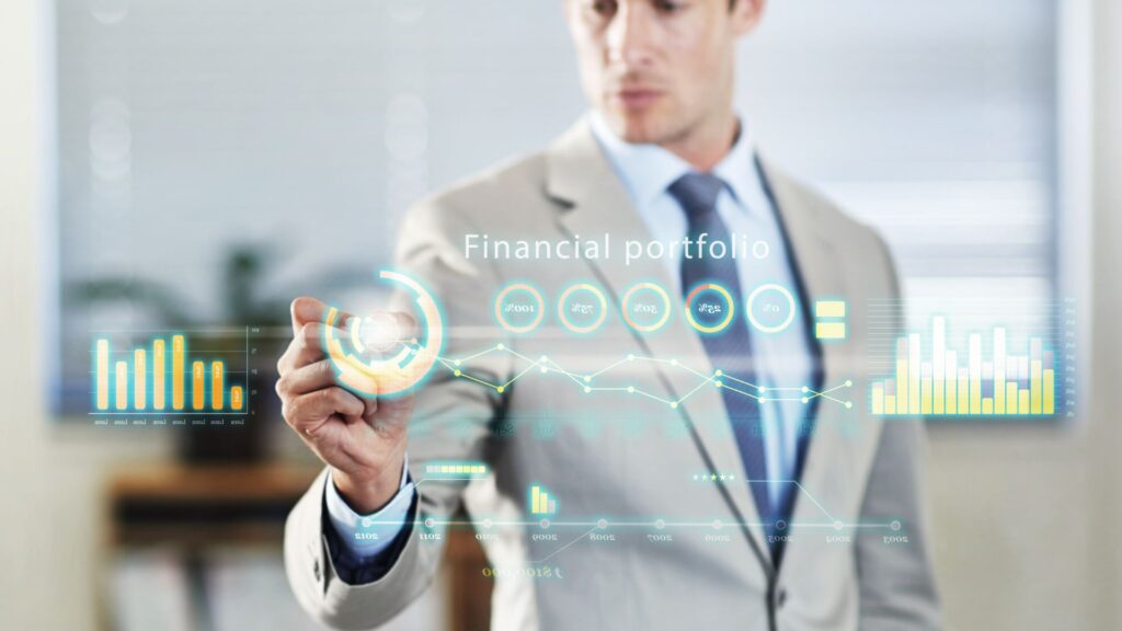 a financial planner pulling up a clients folder