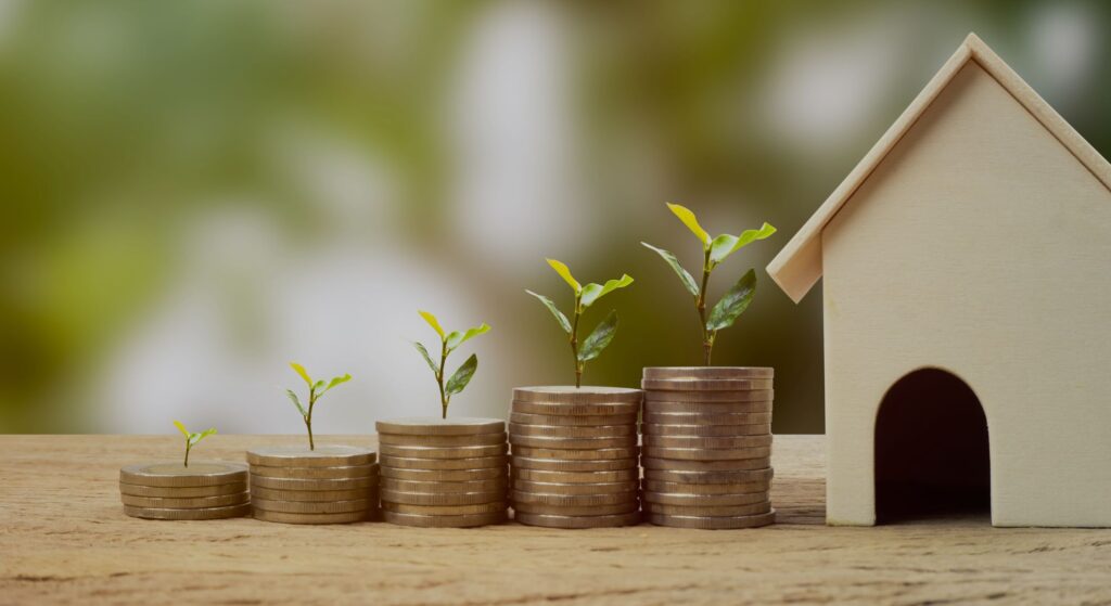 money growing with plants