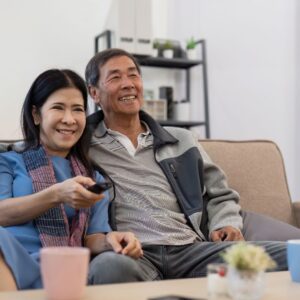 Couple watching TV