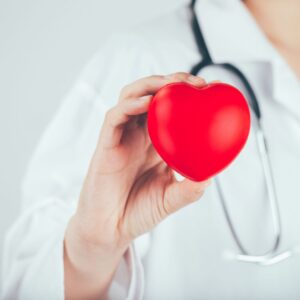 Doctor holding a fake heart