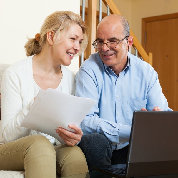 Couple reviewing their investment options