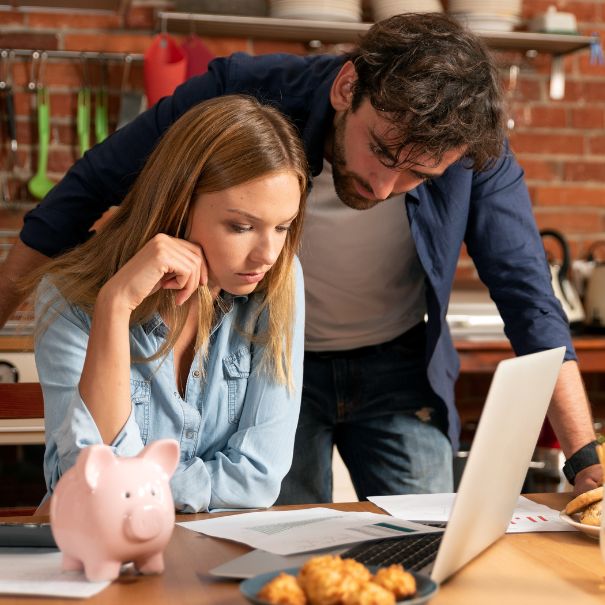 Couple reviewing their financial goals