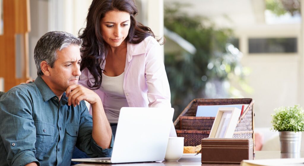 Couple reviewing their financial situation